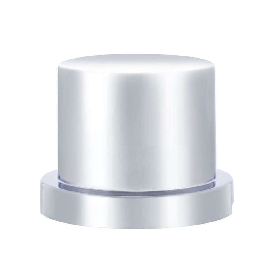 11/16" X 15/16" Chrome Plastic Flat Top Nut Cover - Push-On (Bulk) - Thumbnail 2