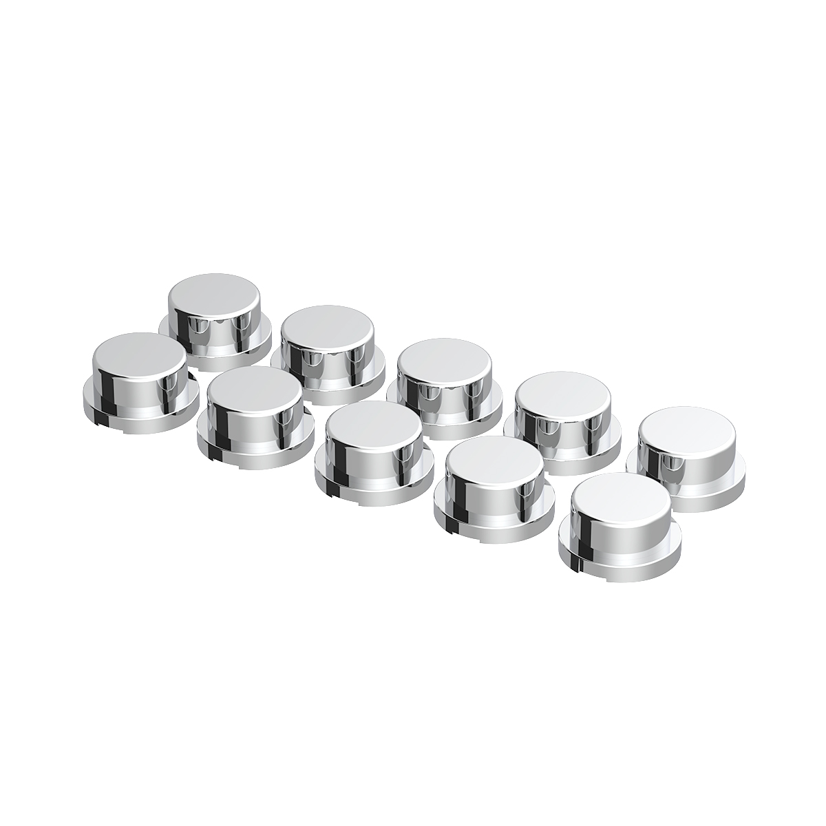 3/4" X 5/8" Chrome Plastic Flat Top Nut Covers - Push-On (10-Pack) - Thumbnail 5