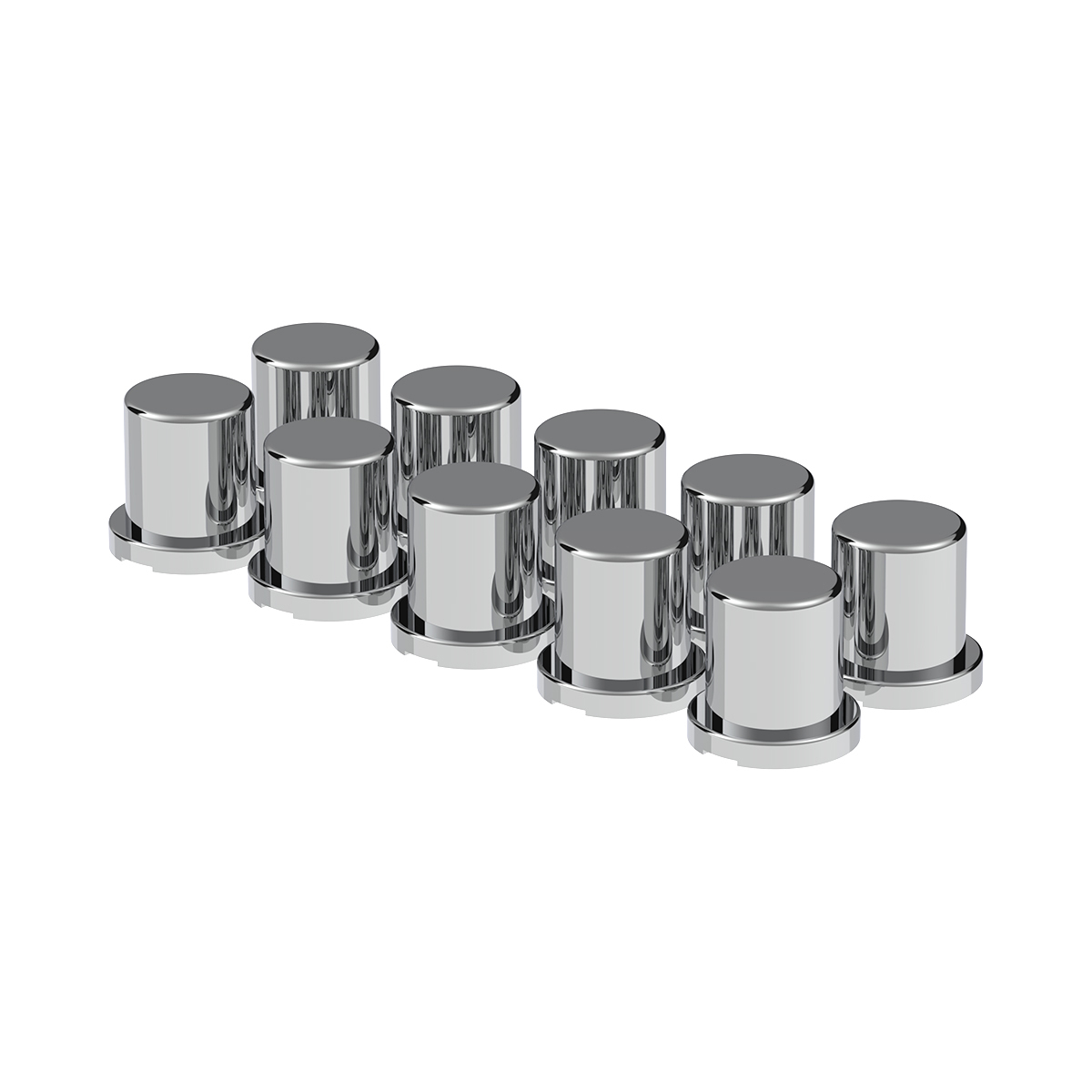 3/4" X 1-1/4" Chrome Plastic Flat Top Nut Covers - Push-On (10-Pack) - Thumbnail 6