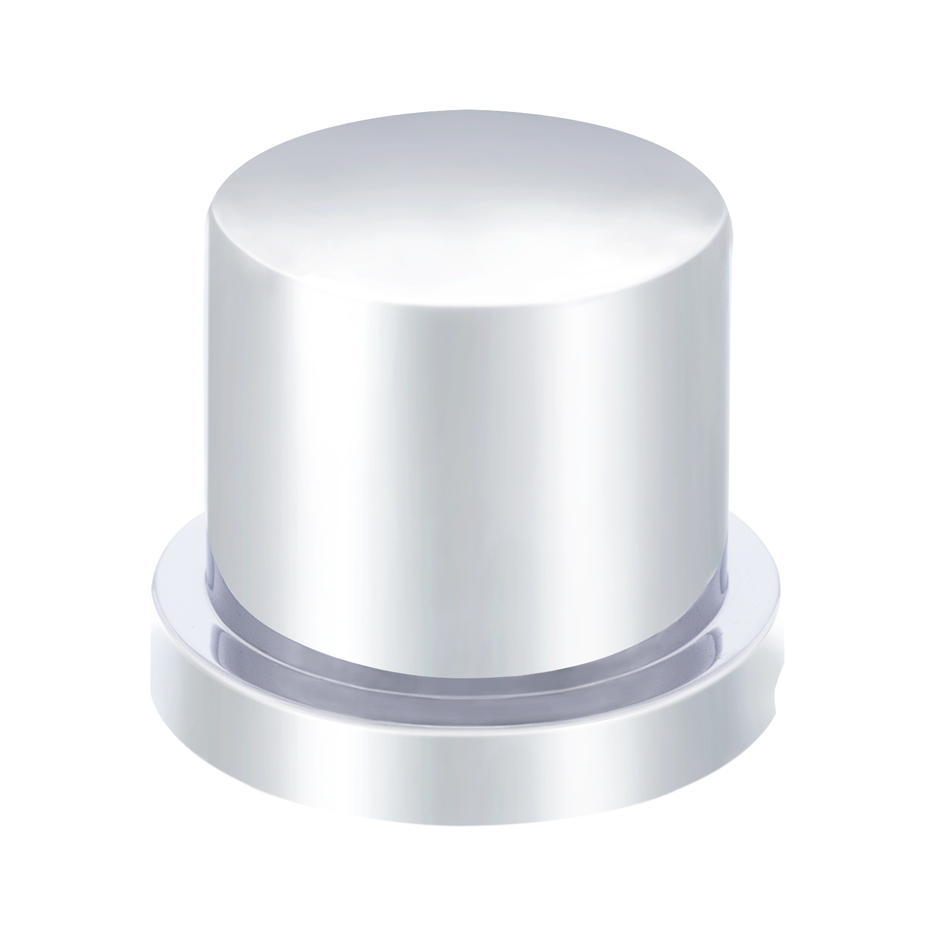 3/4" X 1-1/4" Chrome Plastic Flat Top Nut Cover - Push-On (Bulk)