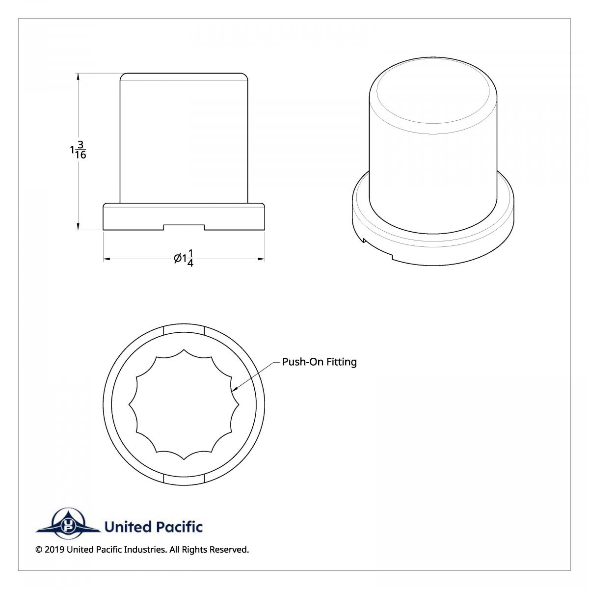 3/4" X 1-1/4" Chrome Plastic Flat Top Nut Cover - Push-On (Bulk) - Thumbnail 3