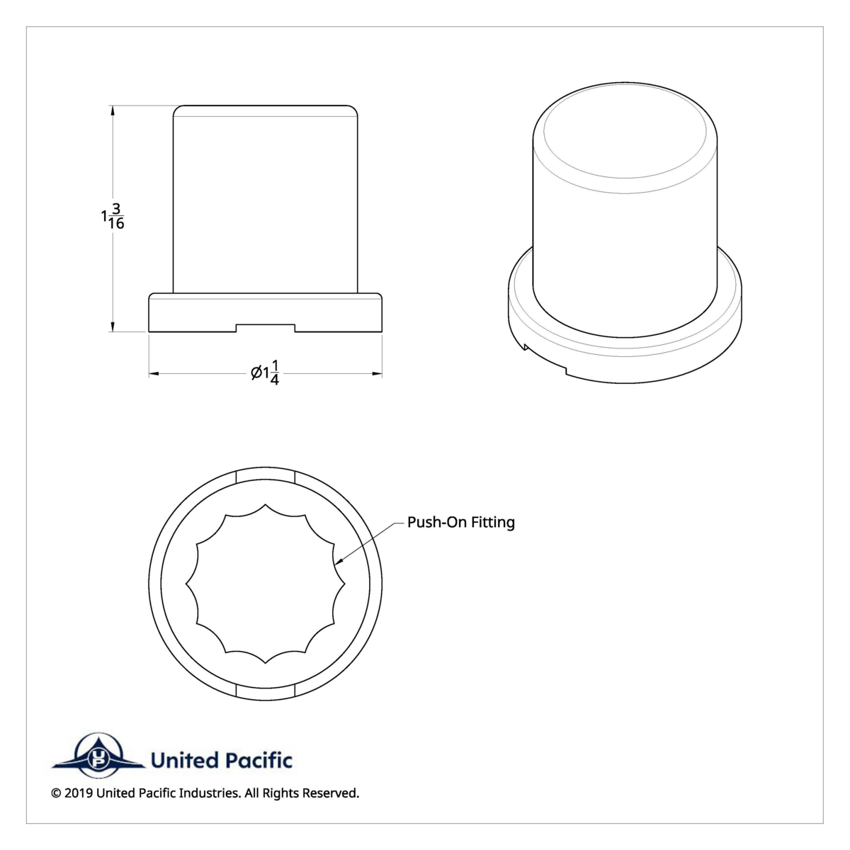 3/4" X 1-1/4" Chrome Plastic Flat Top Nut Cover - Push-On (Bulk) - Thumbnail 4