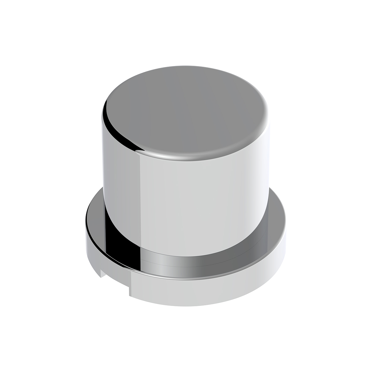 15/16" X 1-3/16" Chrome Plastic Flat Top Nut Cover - Push-On (Bulk) - Thumbnail 3