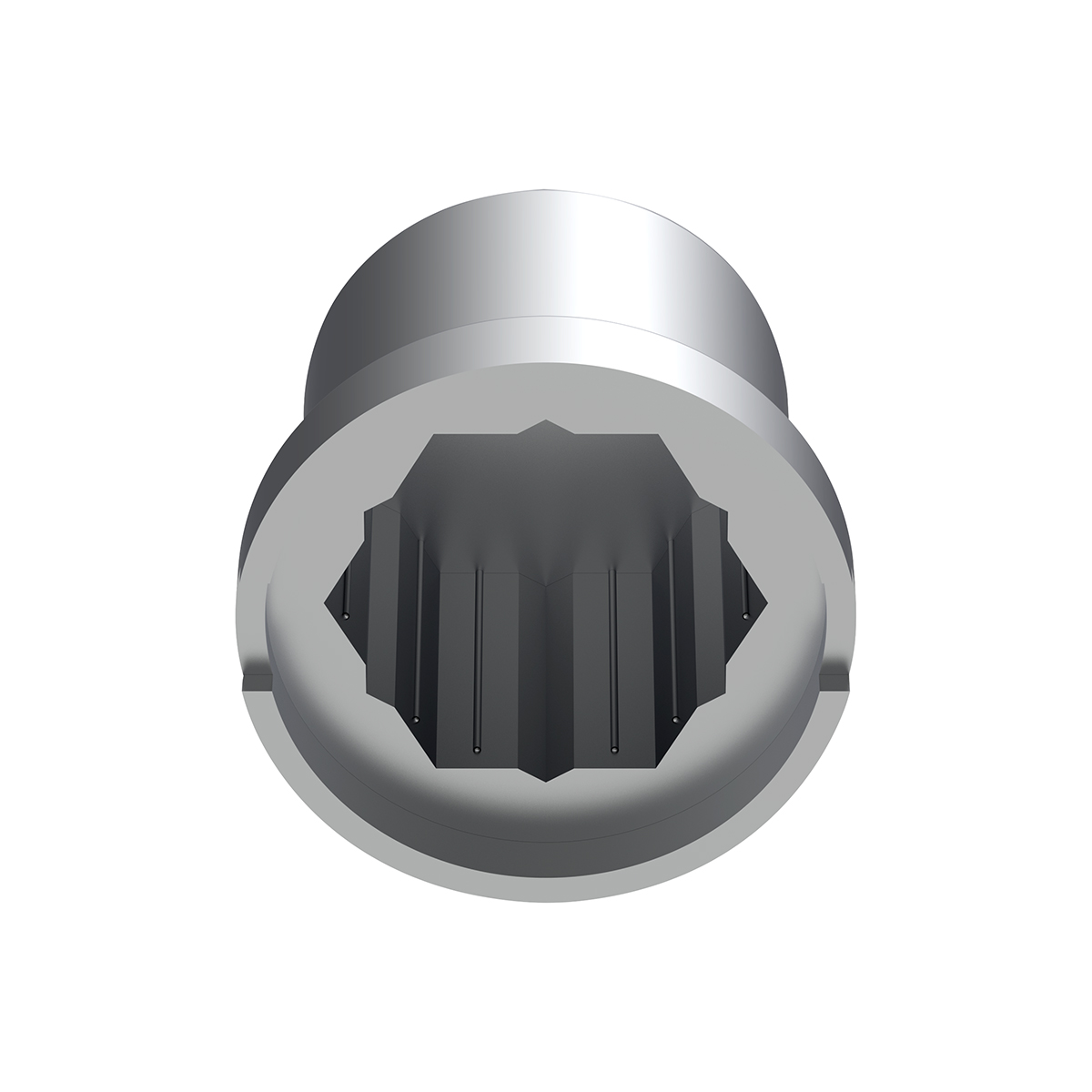 15/16" X 1-3/16" Chrome Plastic Flat Top Nut Cover - Push-On (Bulk) - Thumbnail 4