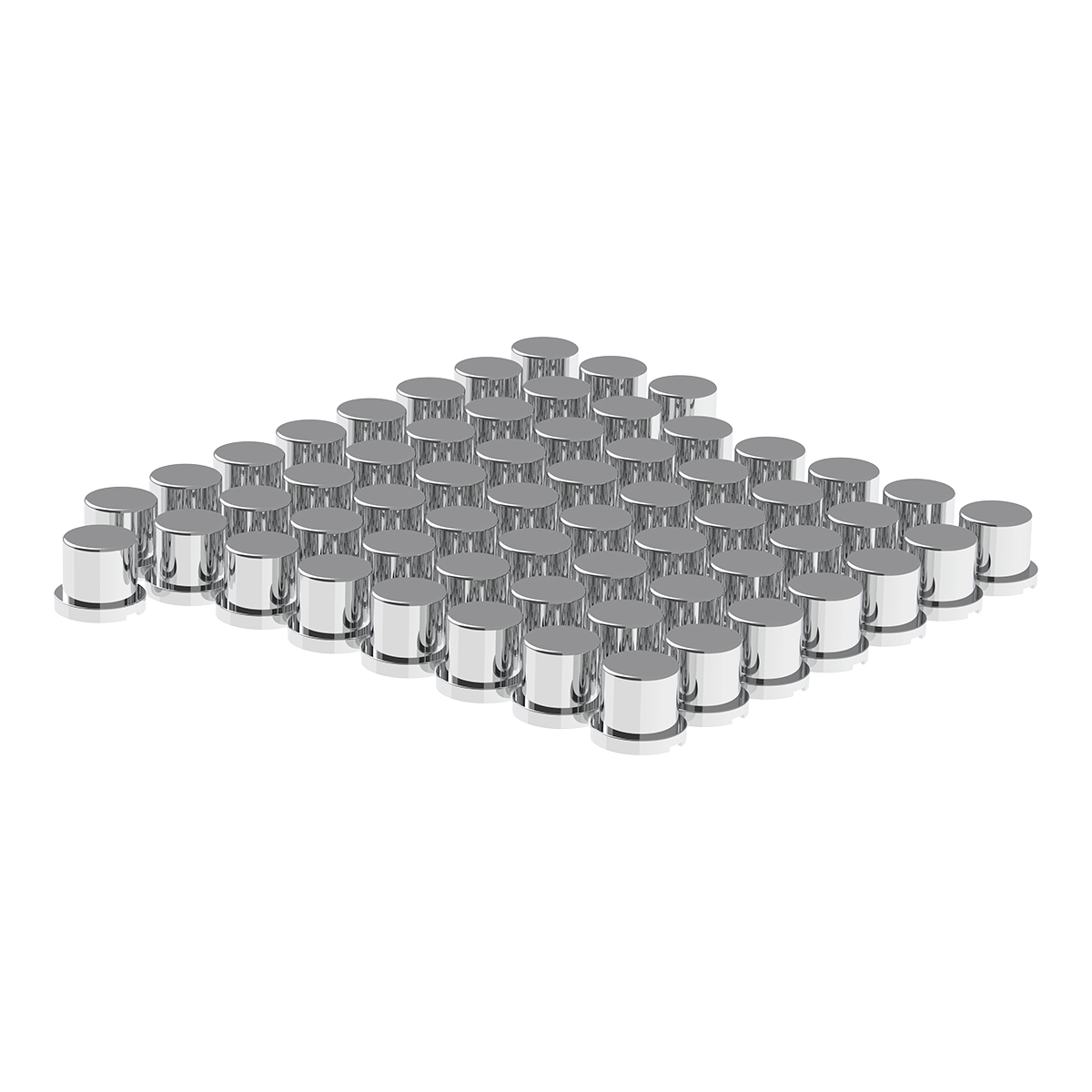 15/16" x 1-3/16" Chrome Plastic Flat Top Nut Covers - Push-On (Color Box of 60) - Thumbnail 9