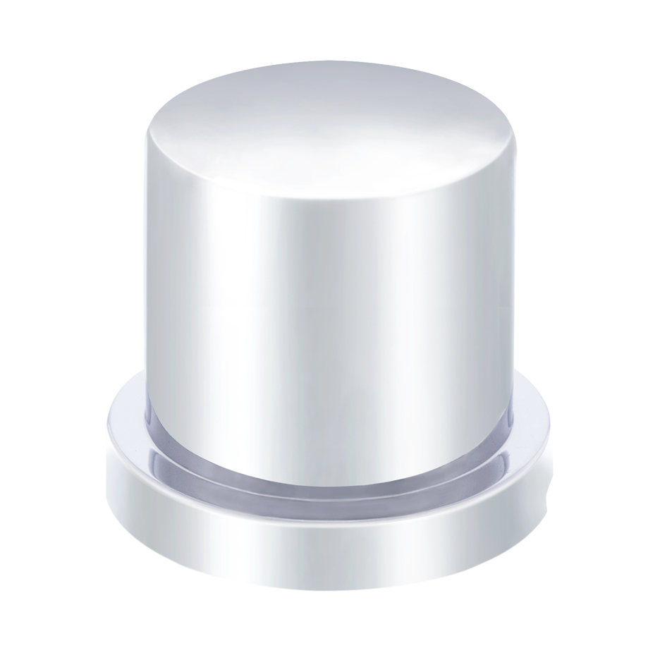 33mm X 1-5/8" Chrome Plastic Flat Top Nut Cover - Push-On (Bulk)