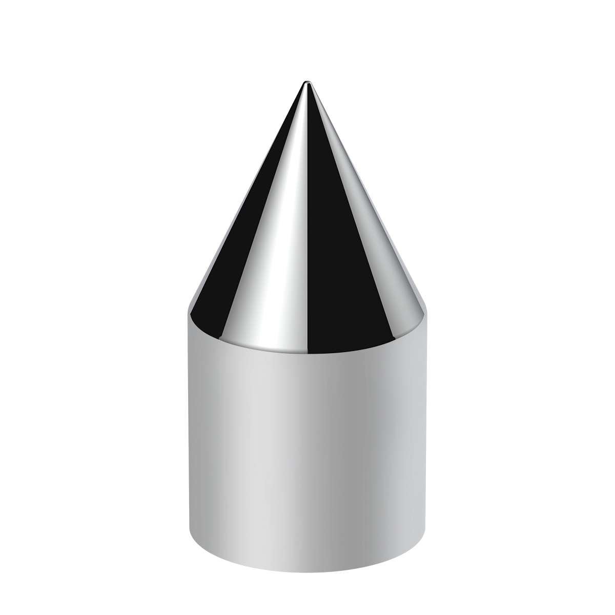 1-1/8" x 2-13/16" Chrome Plastic Spike Nut Covers - Push-On (Color Box Of 10) - Thumbnail 2