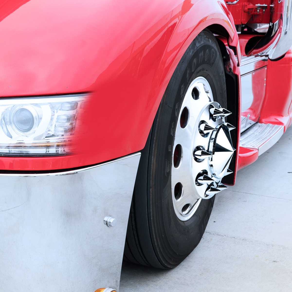 1-1/8" X 2-13/16" Chrome Plastic Spike Nut Cover - Push-On (Bulk) - Thumbnail 4