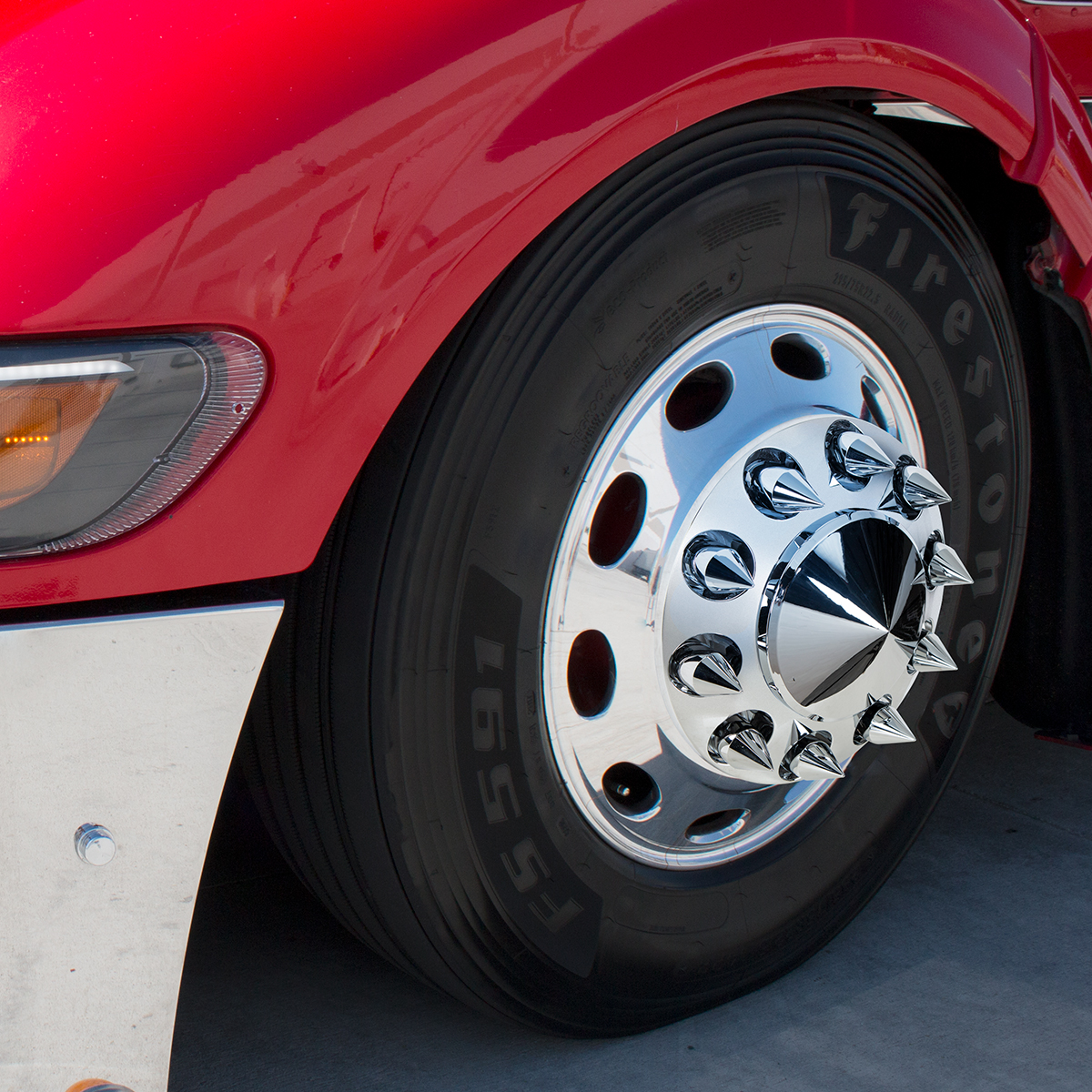 33mm X 3-1/8" Chrome Plastic Spike Nut Covers - Push-On (60-Pack) - Thumbnail 3