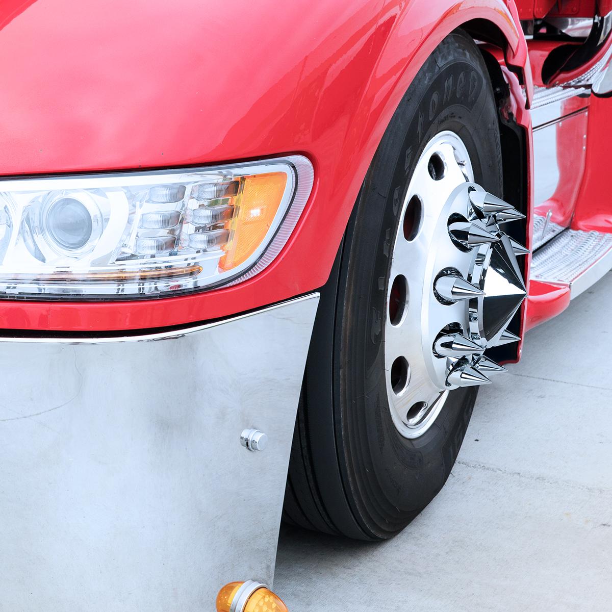 33mm X 3-1/8" Chrome Plastic Spike Nut Covers - Push-On (60-Pack) - Thumbnail 4