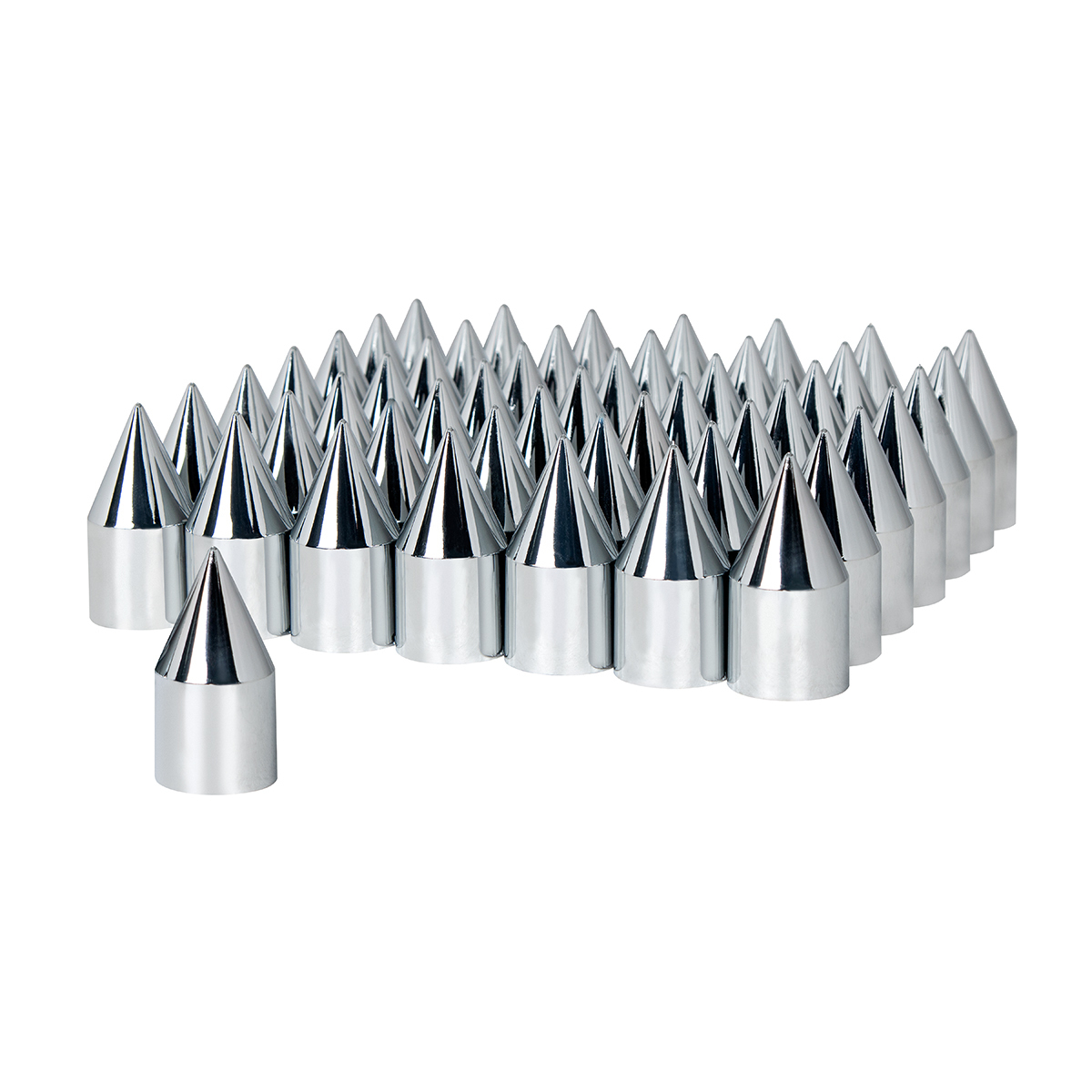 33mm X 3-1/8" Chrome Plastic Spike Nut Covers - Push-On (60-Pack) - Thumbnail 7