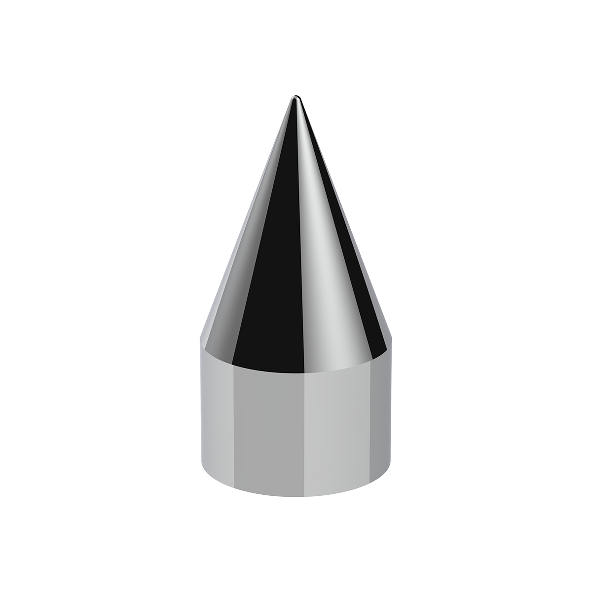 1-1/2" x 4-1/8" Chrome Plastic Spike Nut Covers - Push-On (10-Pack) - Thumbnail 2