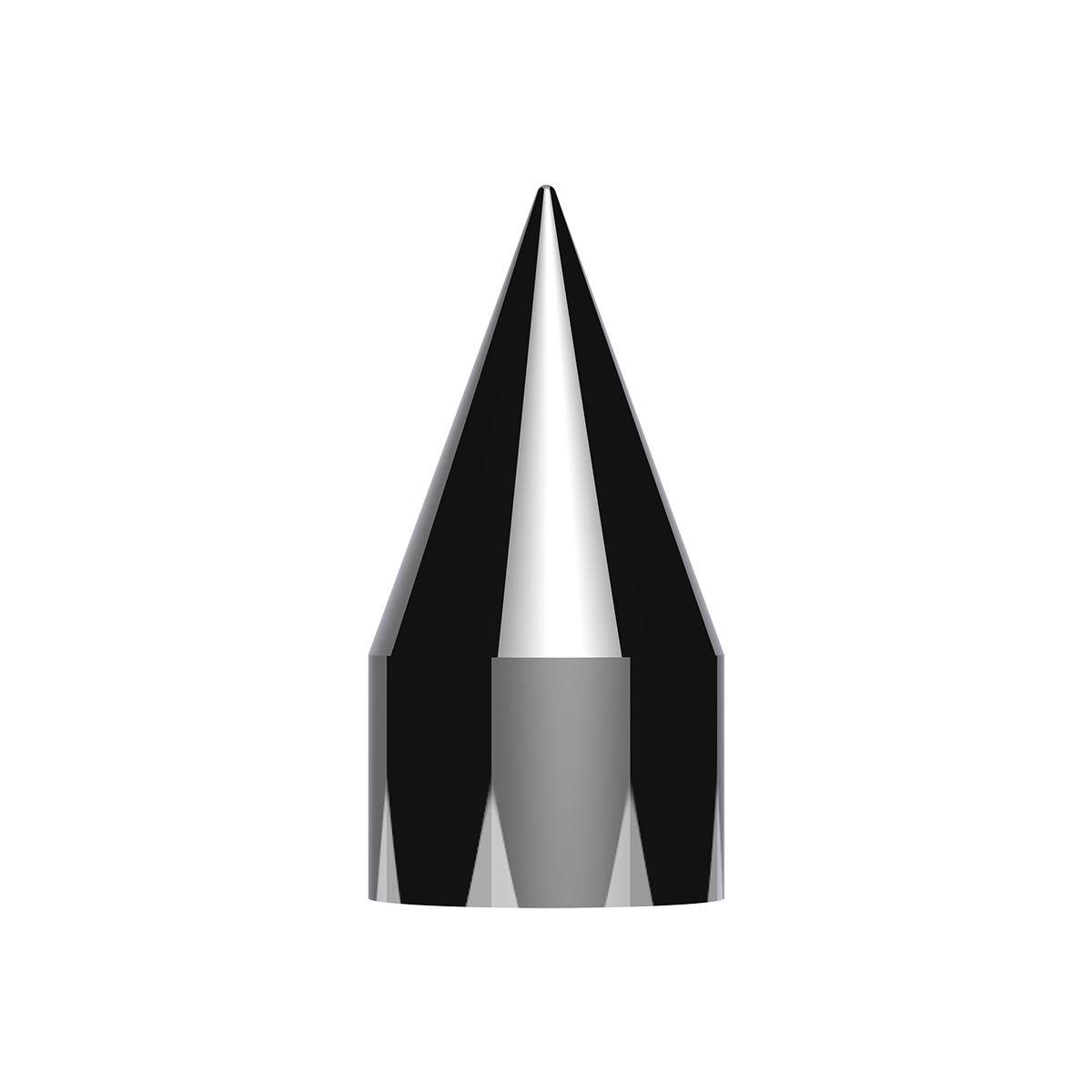 1-1/2" x 4-1/8" Chrome Plastic Spike Nut Covers - Push-On (10-Pack) - Thumbnail 3