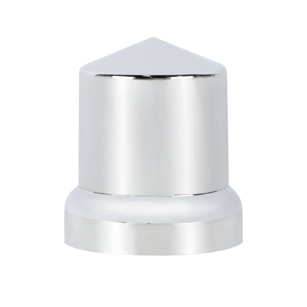 33mm x 2-1/4" Chrome Plastic Pointed Nut Covers - Push-On With Flange (Color Box of 10) - Thumbnail 2