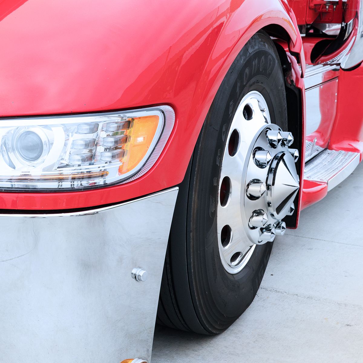 33mm x 2-1/4" Chrome Plastic Pointed Nut Covers - Push-On With Flange (Color Box of 10) - Thumbnail 4