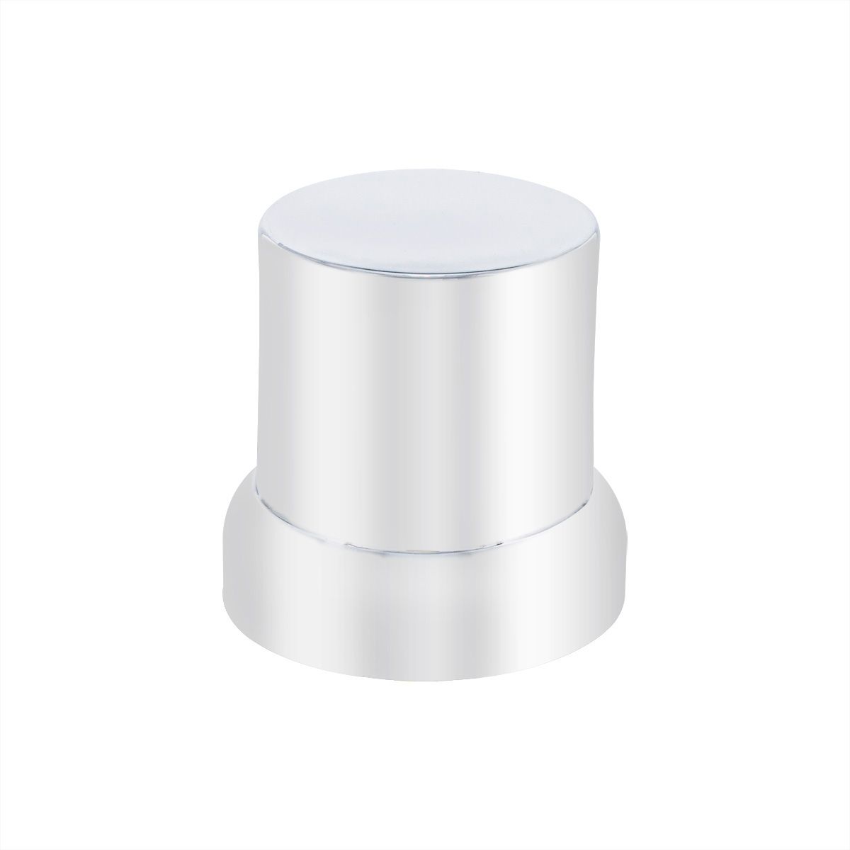 33mm X 2" Chrome Plastic Flat Top Nut Cover With Flange - Push-On (Bulk)