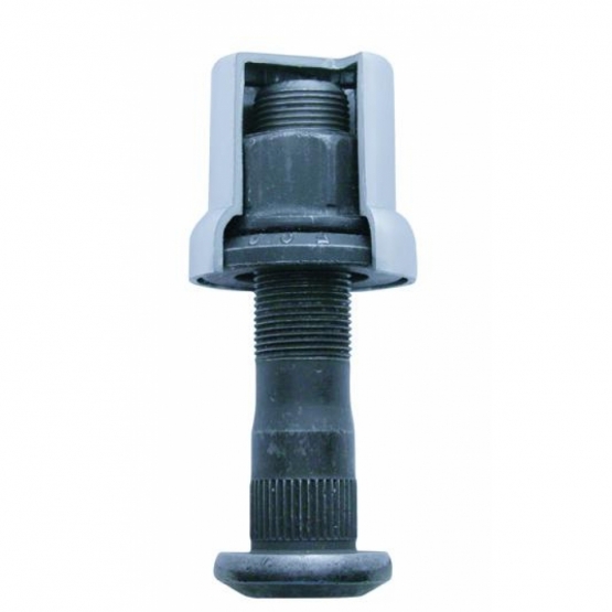 33mm X 2" Chrome Plastic Flat Top Nut Cover With Flange - Push-On (Bulk) - Thumbnail 2