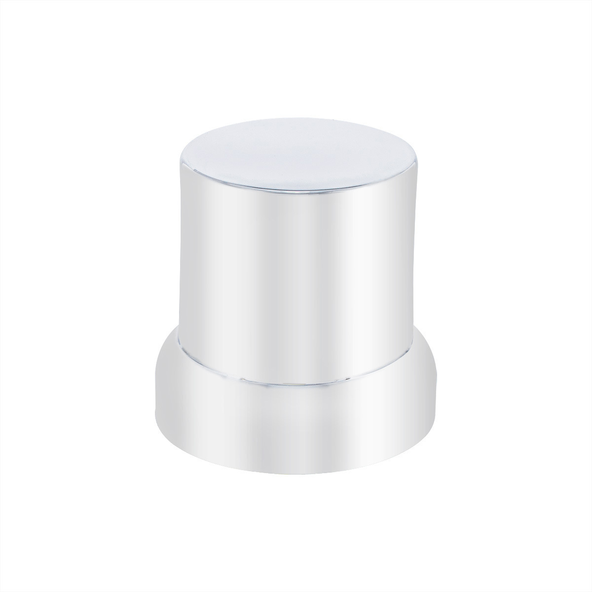 33mm X 2" Chrome Plastic Flat Top Nut Cover With Flange - Push-On (Bulk) - Thumbnail 4