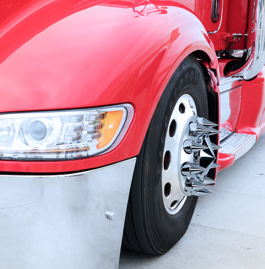 33mm X 4-1/4" Chrome Plastic Stiletto Nut Cover - Thread-On (Bulk) - Thumbnail 2