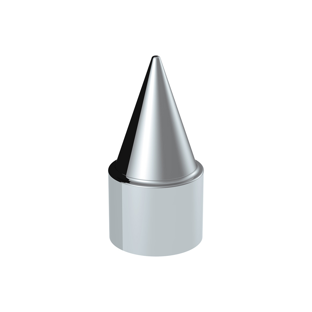 1-1/2" X 4-1/4" Chrome Plastic Stiletto Nut Covers - Push-On (10-Pack) - Thumbnail 3