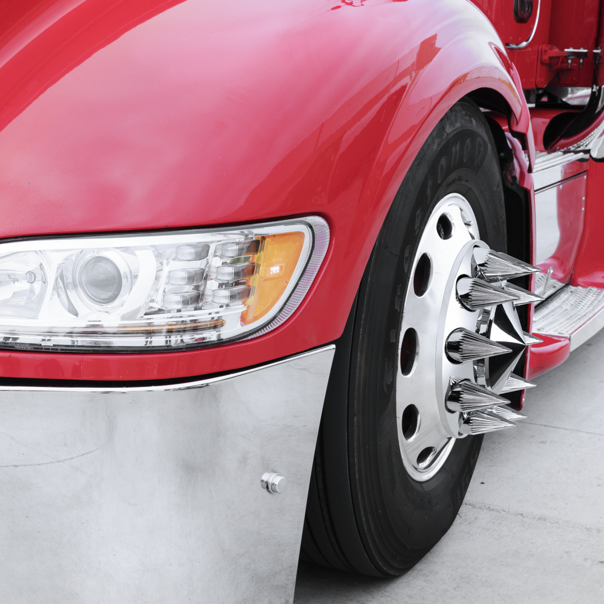 33mm x 4-3/8" Chrome Plastic Razor Nut Cover - Thread-On (Bulk) - Thumbnail 3