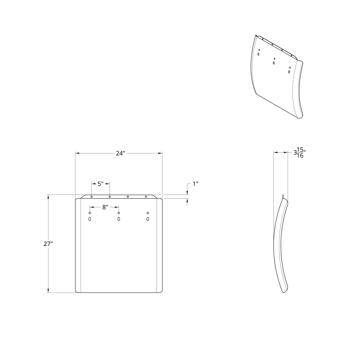 24" X 27" Stainless Quarter Fender Blank Only - Thumbnail 2