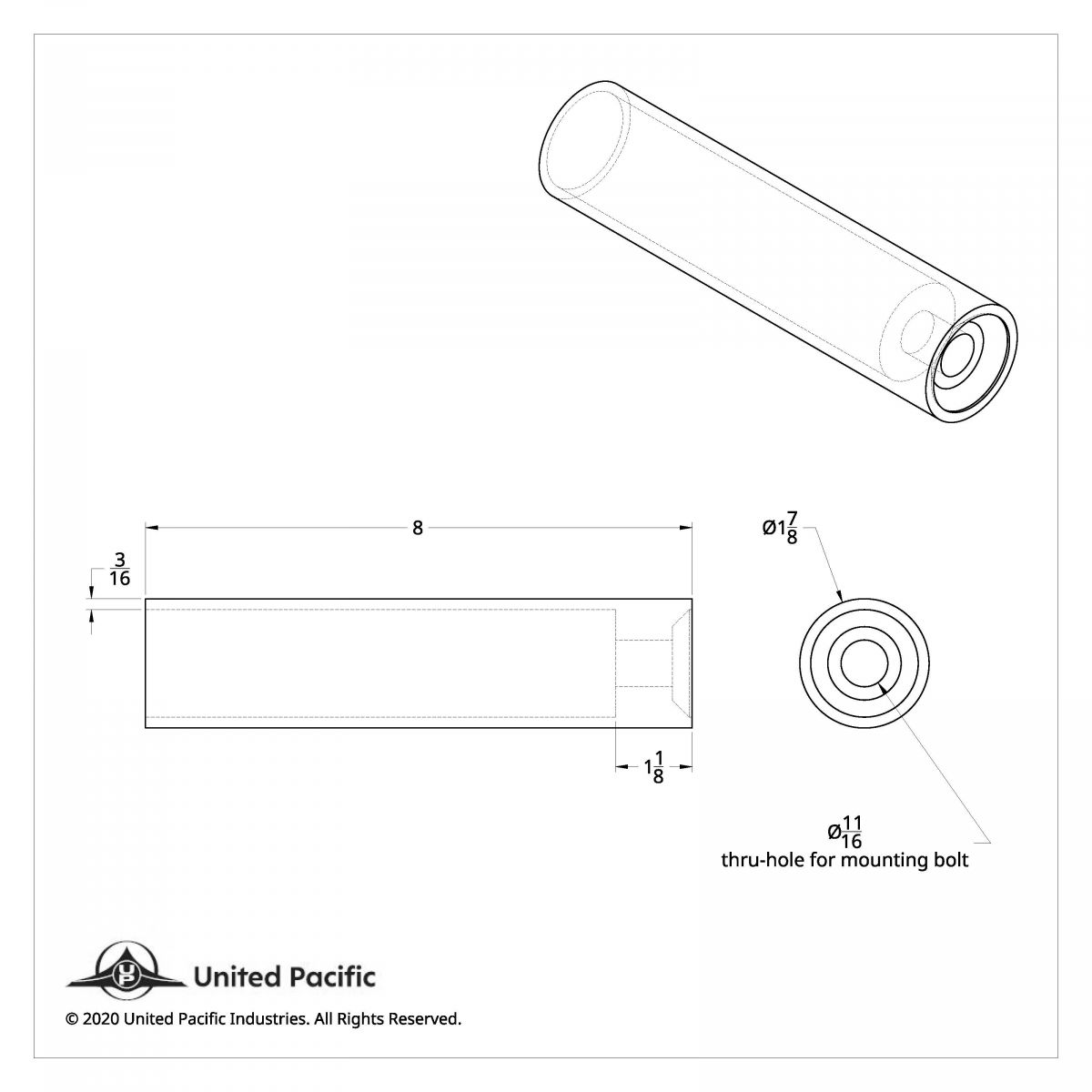 8" Quarter Fender Mounting Post - Thumbnail 3