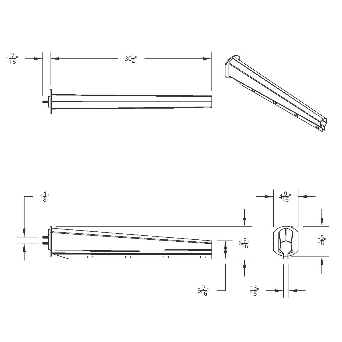 30" Chrome Heavy Duty Mud Flap Hangers - 1-1/8" Bolt Pattern (Pair) - Thumbnail 5