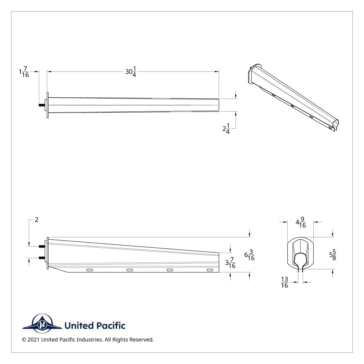 30" Stainless Steel Heavy Duty Mud Flap Hangers - 2" Bolt Pattern (Pair) - Thumbnail 5