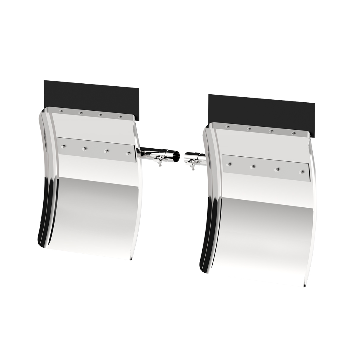 24" X 27" 430 Stainless Quarter Fender With Tube Bracket Set (Pair) - Thumbnail 8