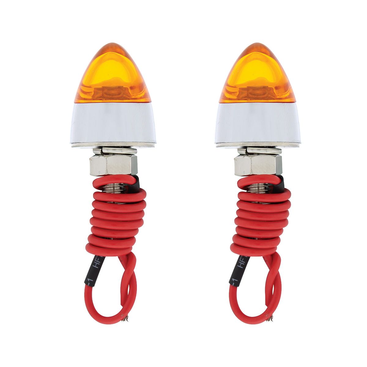 LED Bullet License Plate Fastener - Amber (2-Pack)