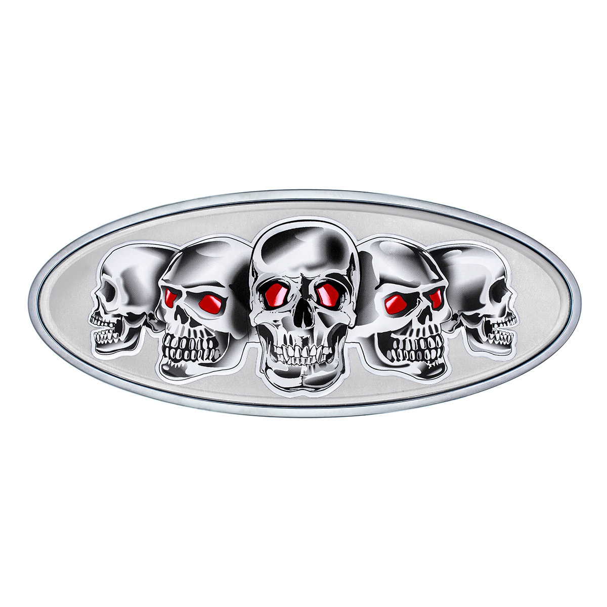 Chrome Die Cast Skull Emblem - Silver - Thumbnail 7