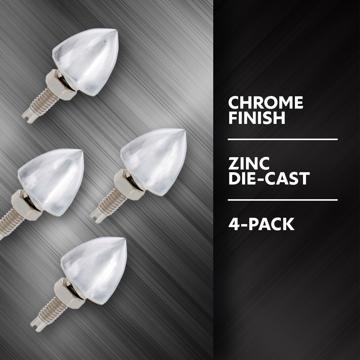 Chrome Bullet License Plate Fastener (4-Pack) - Thumbnail 9