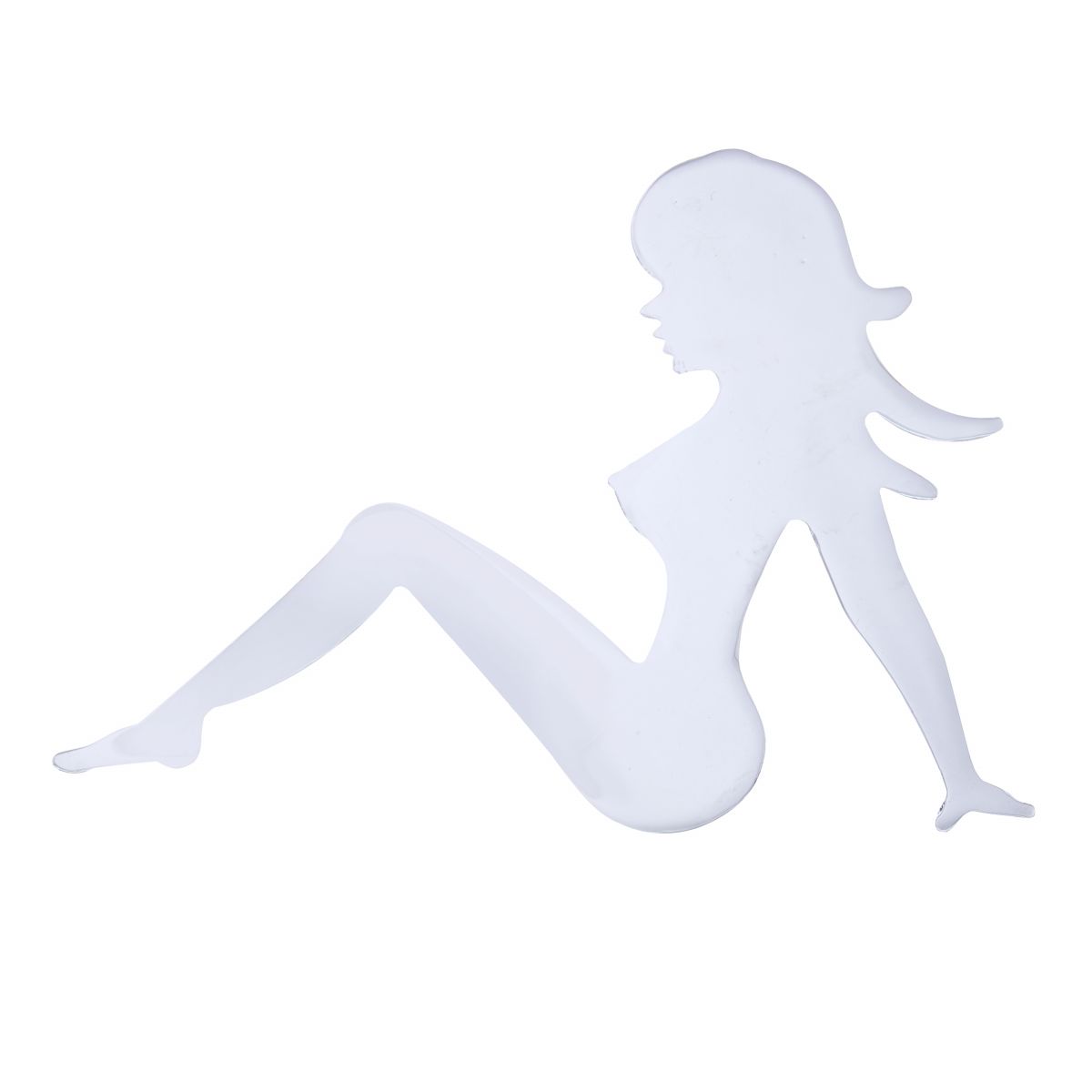 6-1/2" X 9" Chrome Sitting Lady Cutout - Facing Left