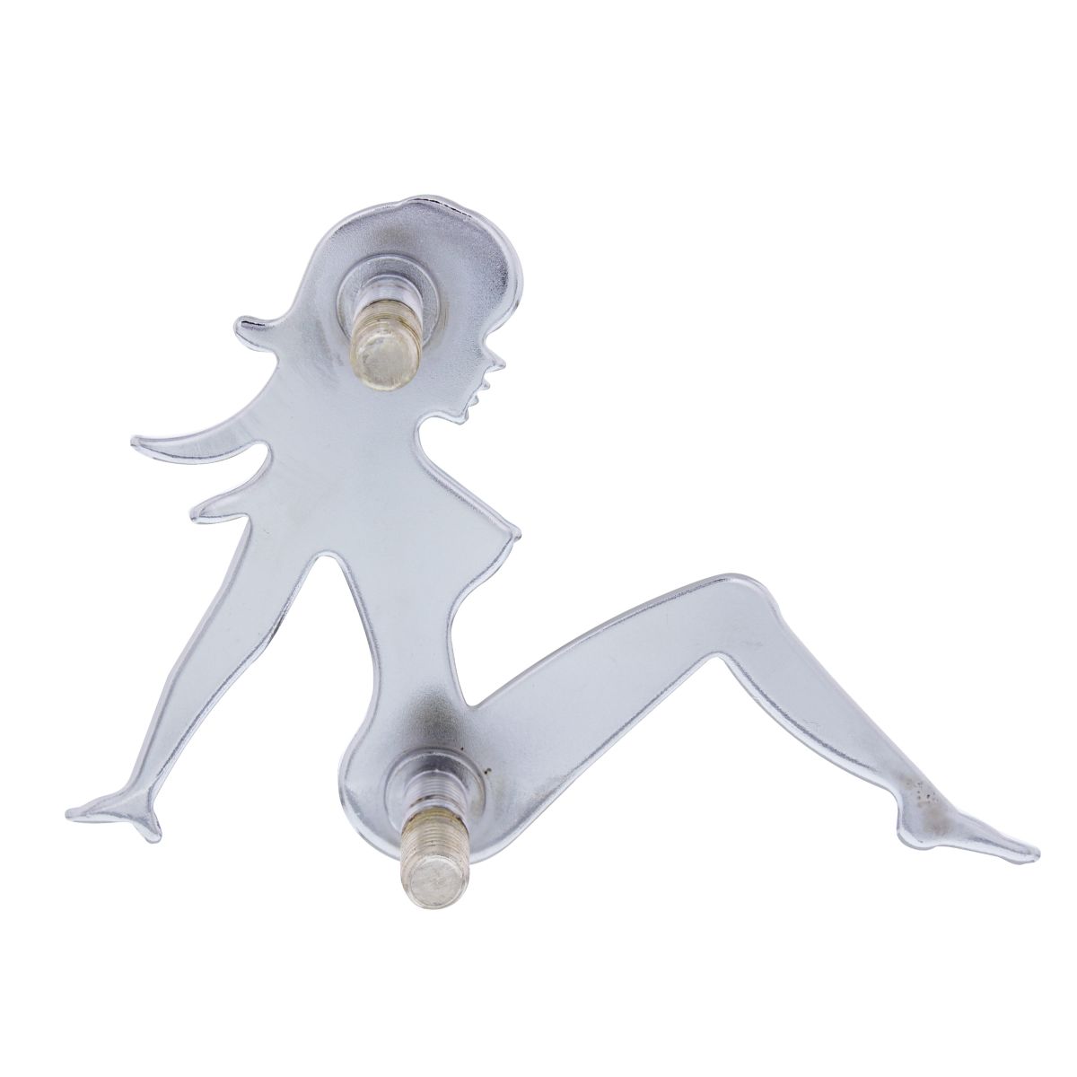 6-1/2" X 9" Chrome Sitting Lady Cutout - Facing Left - Thumbnail 2