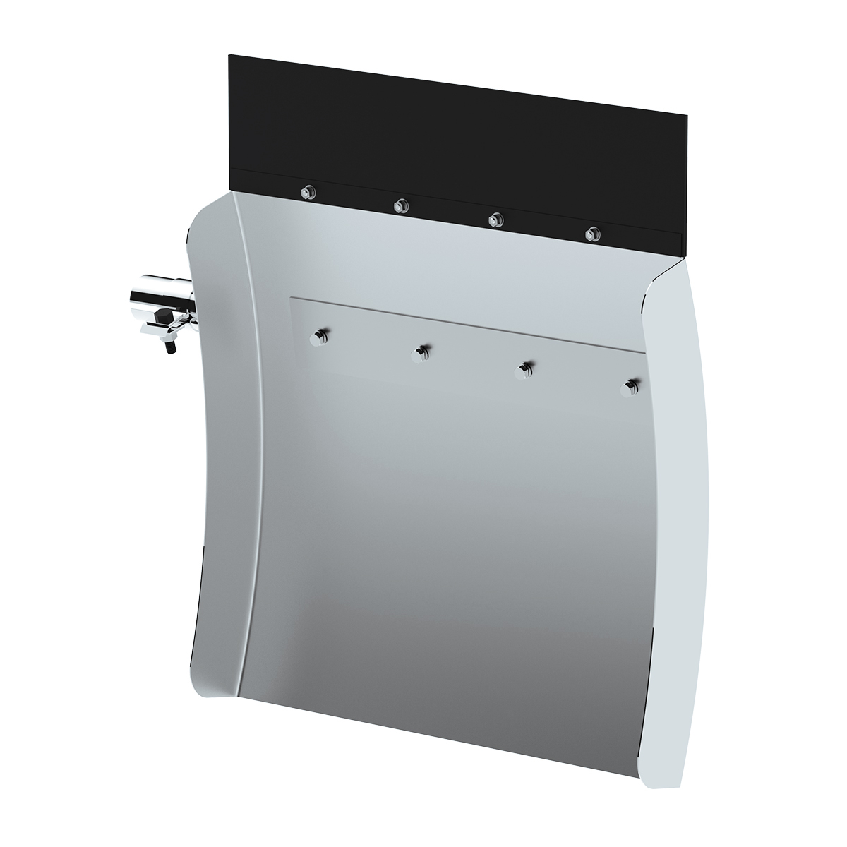 24" X 24" 430 Stainless Steel Quarter Fender With Tube Bracket Set - 4" Side Wall - Thumbnail 4