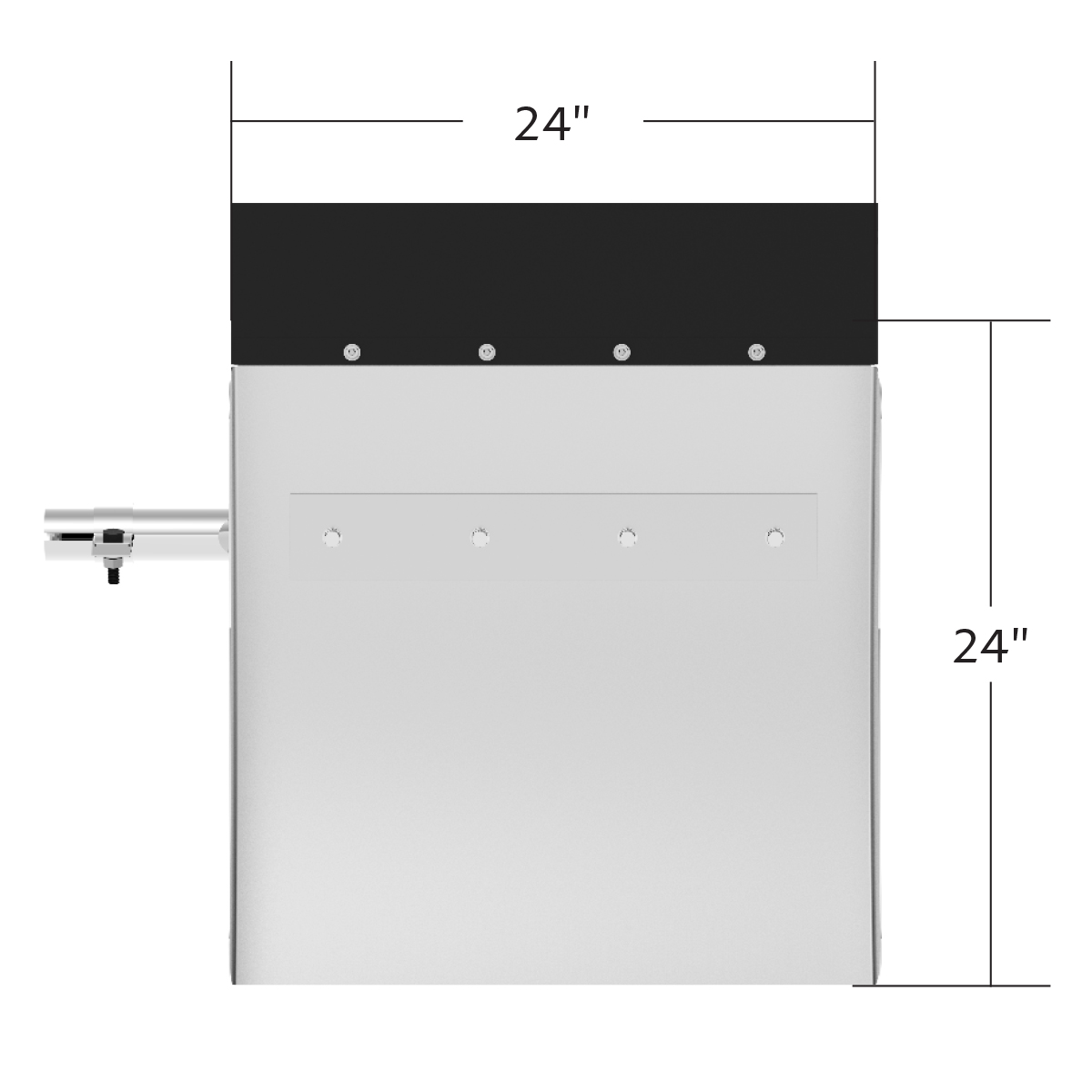 24" X 24" 430 Stainless Steel Quarter Fender With Tube Bracket Set - 4" Side Wall - Thumbnail 10