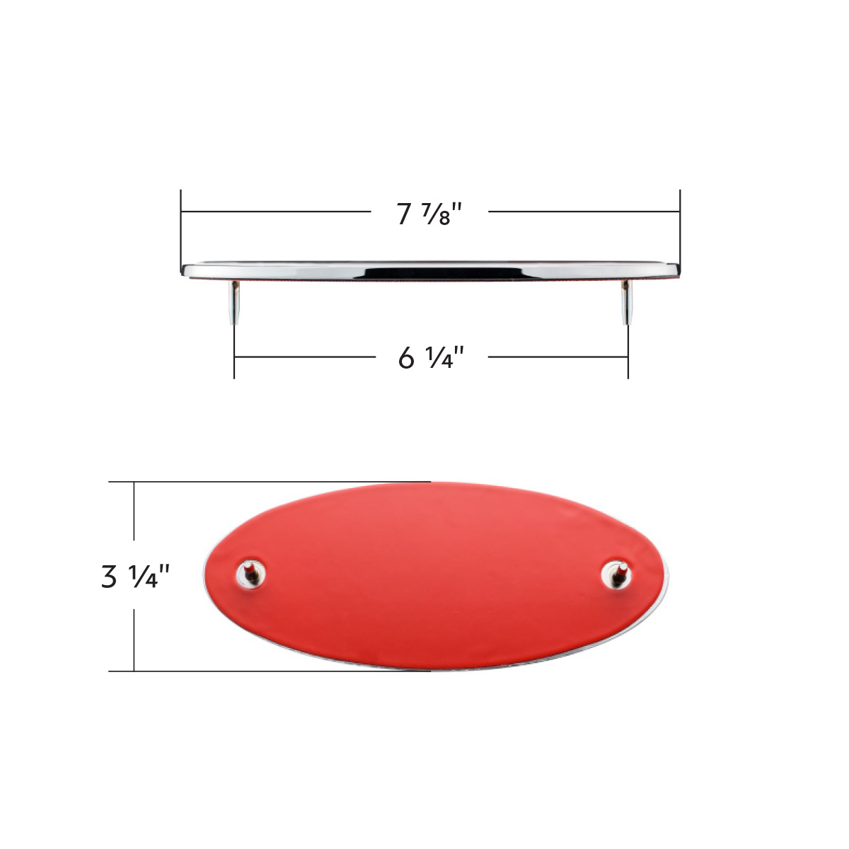 Chrome Die Cast Oval Emblem - USA Flag - Thumbnail 5