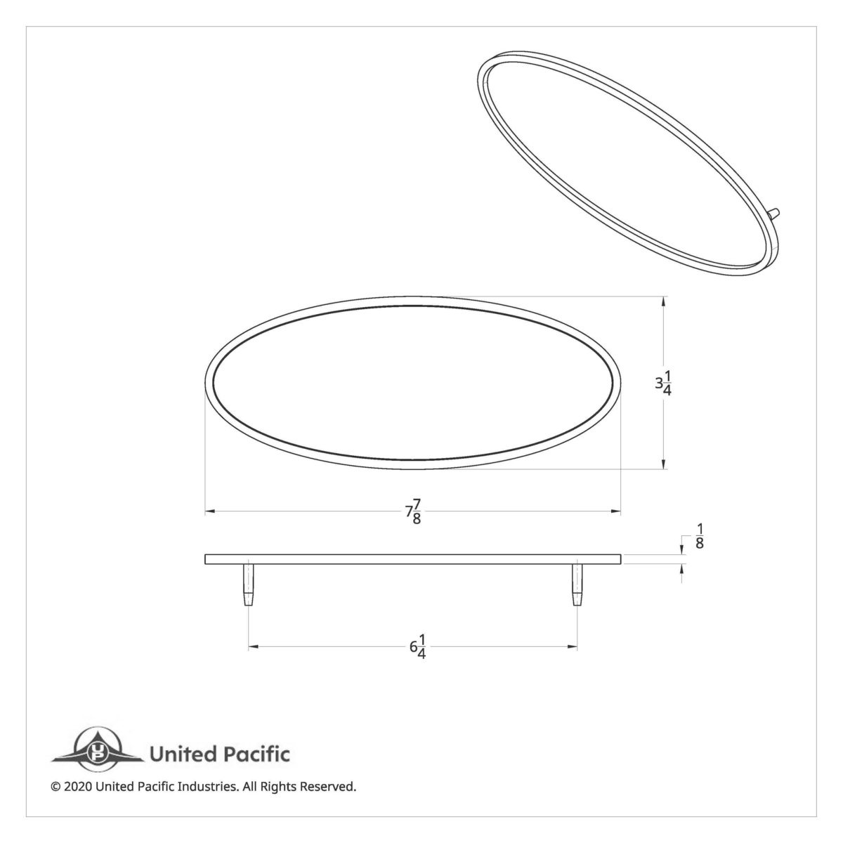 Chrome Die Cast Oval Emblem - USA Flag - Thumbnail 6