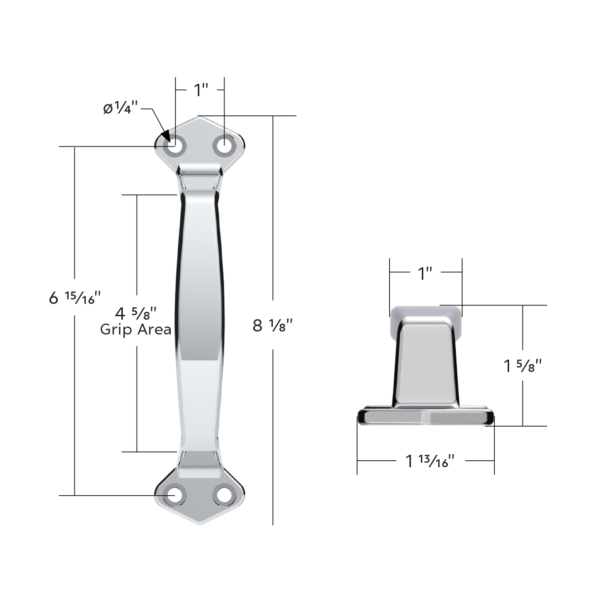 Chrome Grab Handle Only - Thumbnail 5