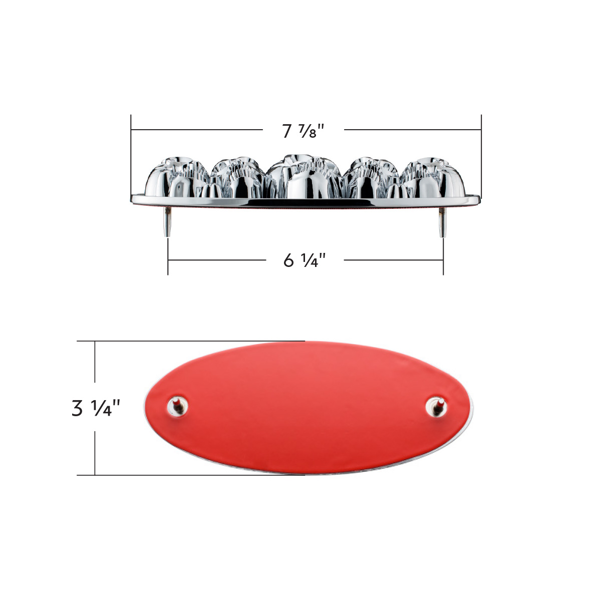 Chrome Die Cast Oval Emblem - 3D Skull - Thumbnail 6