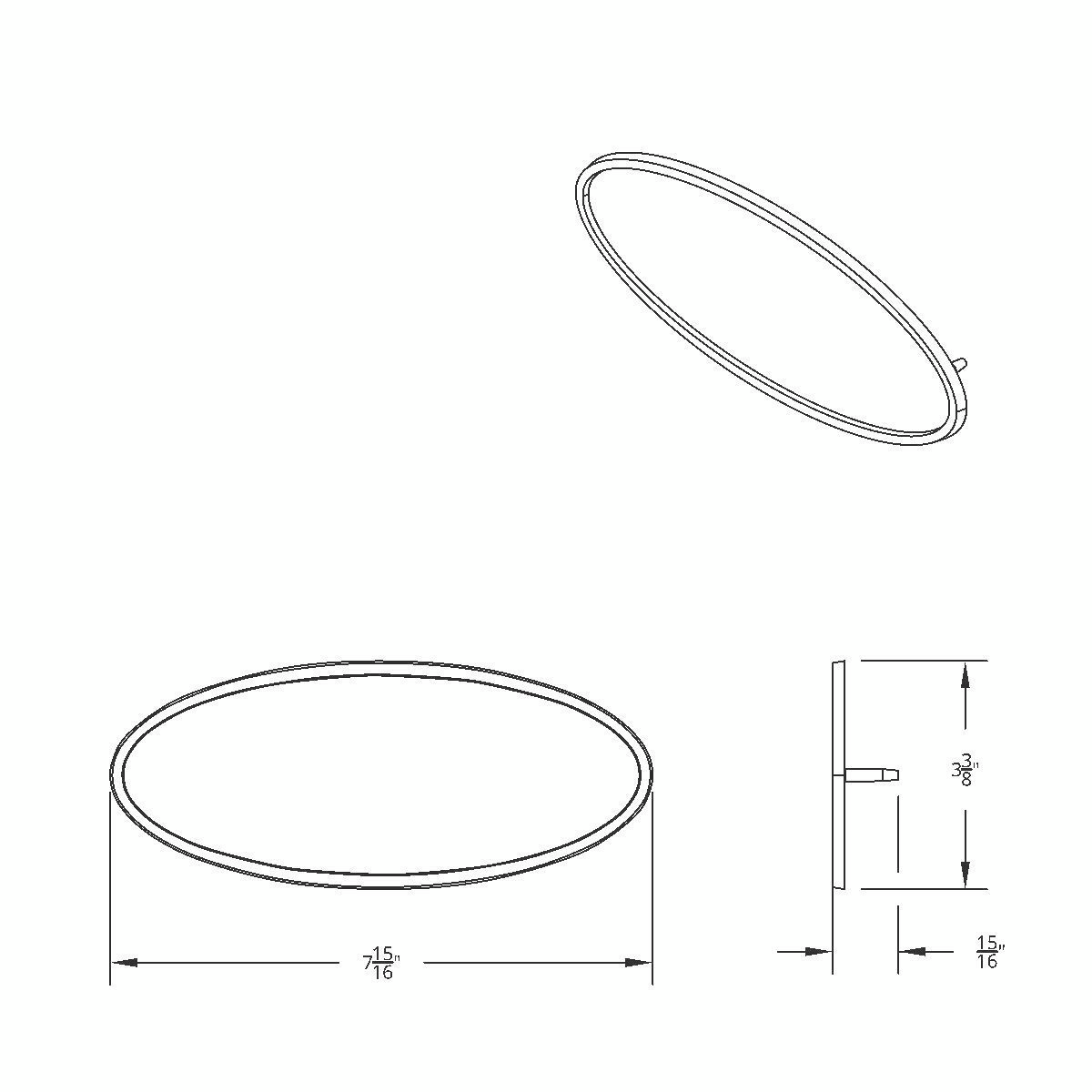 Chrome Die Cast Oval Emblem - 3D Skull - Thumbnail 7