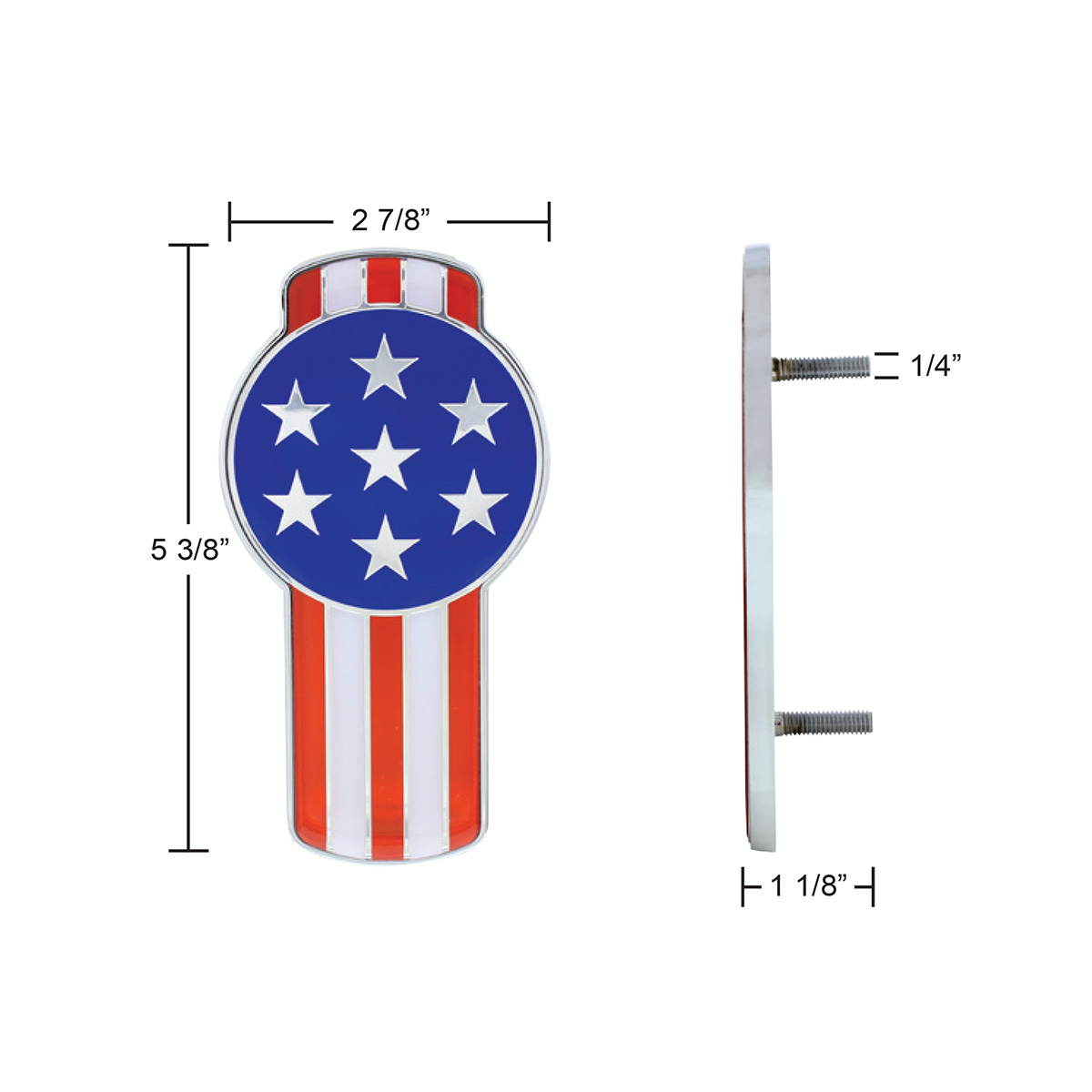 Chrome Die Cast USA Flag Emblem - Thumbnail 4