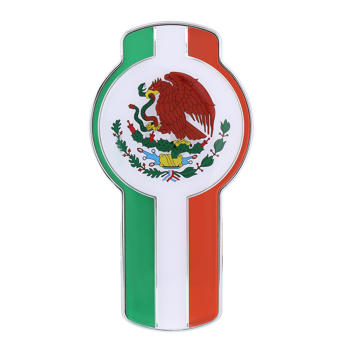 Chrome Die Cast Mexico Flag Emblem - Thumbnail 6