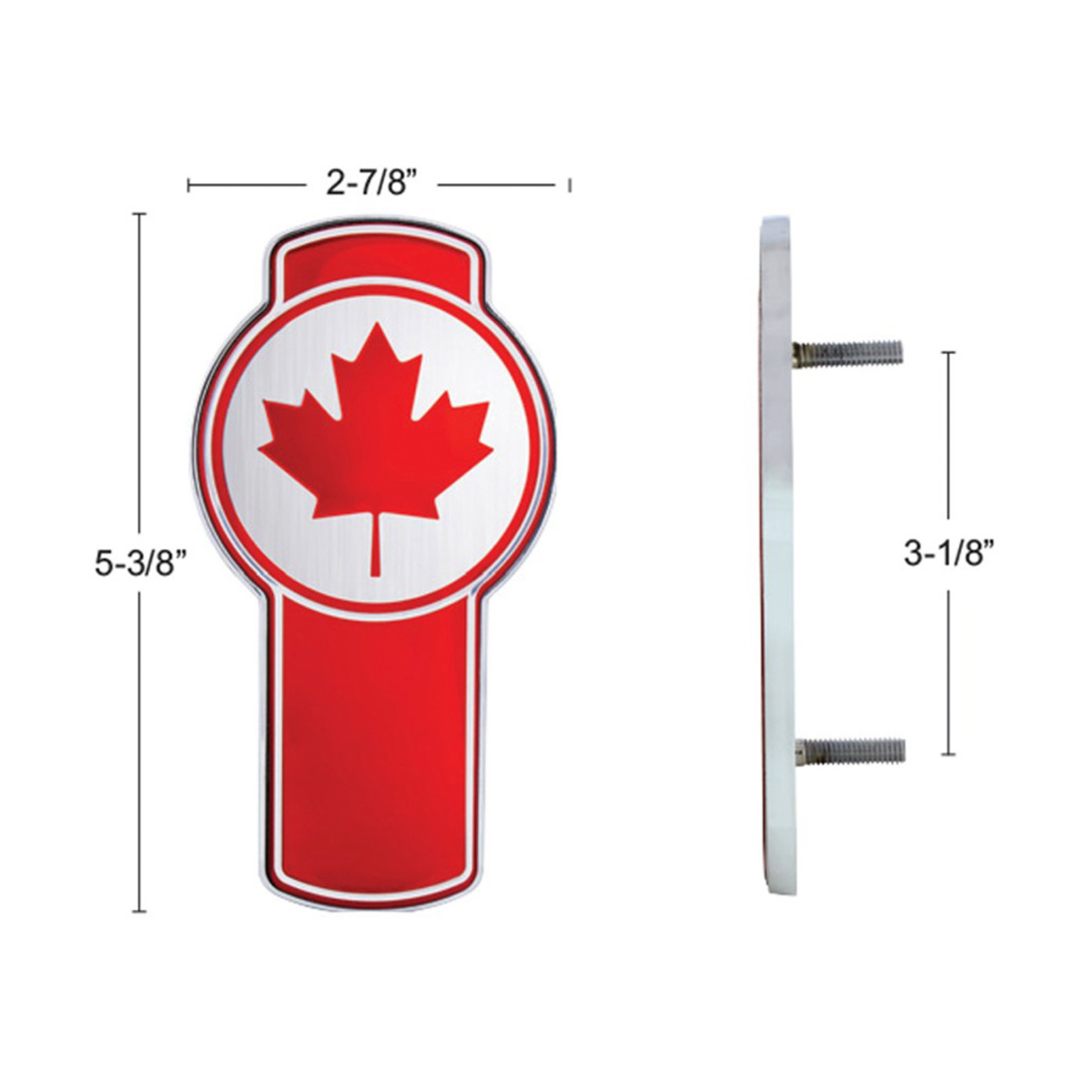 Chrome Die Cast Canada Flag Emblem - Thumbnail 3