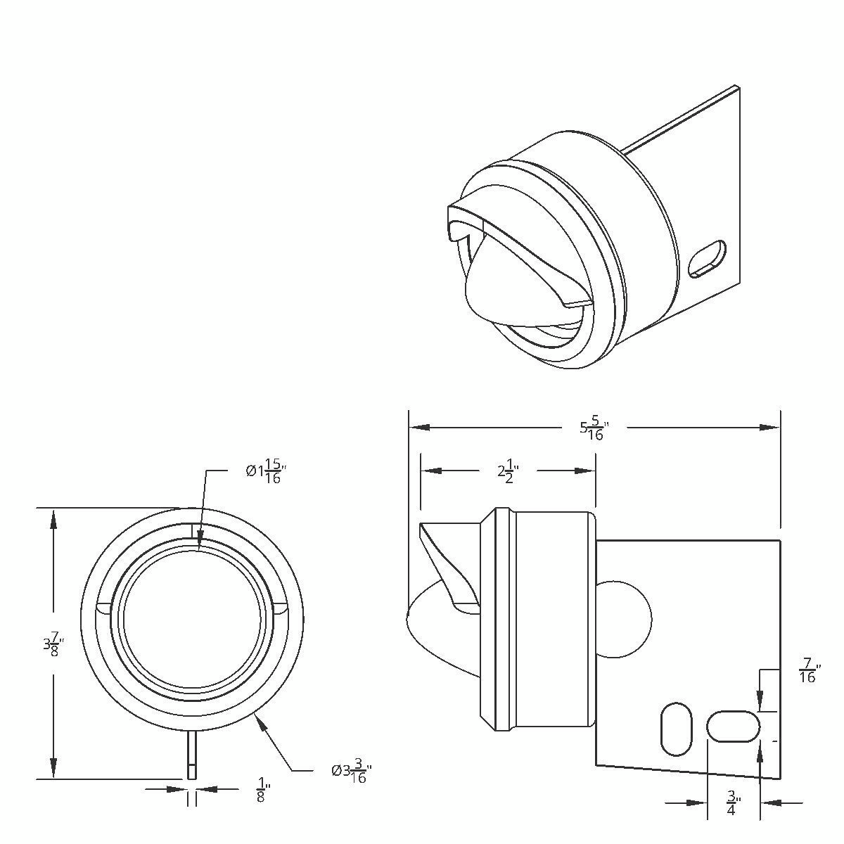 9 LED Beehive Mud Flap Hanger End Light With Visor - Amber LED/Clear Lens - Thumbnail 2