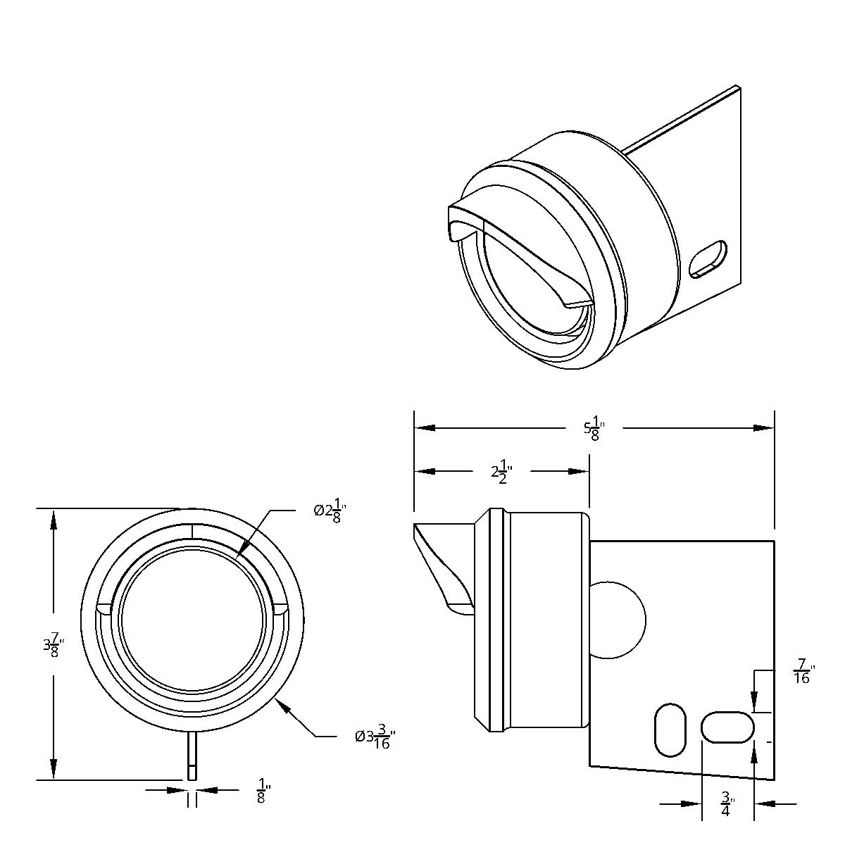 Mud Flap Hanger End Light With Visor - Amber - Thumbnail 2