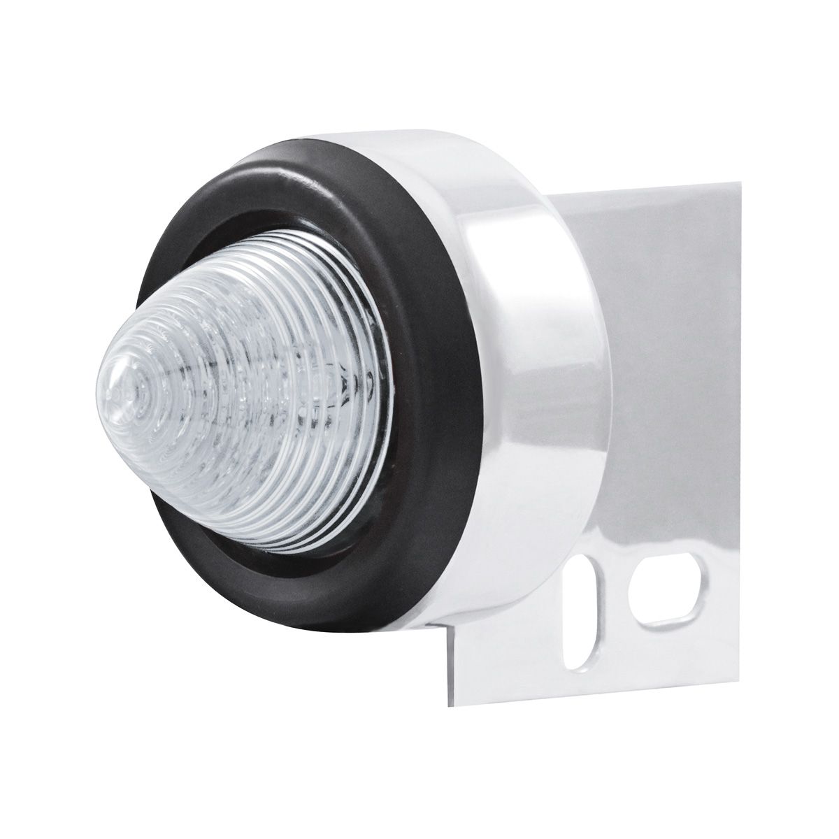 9 LED Beehive Mud Flap Hanger End Light With Grommet - Amber LED/Clear Lens