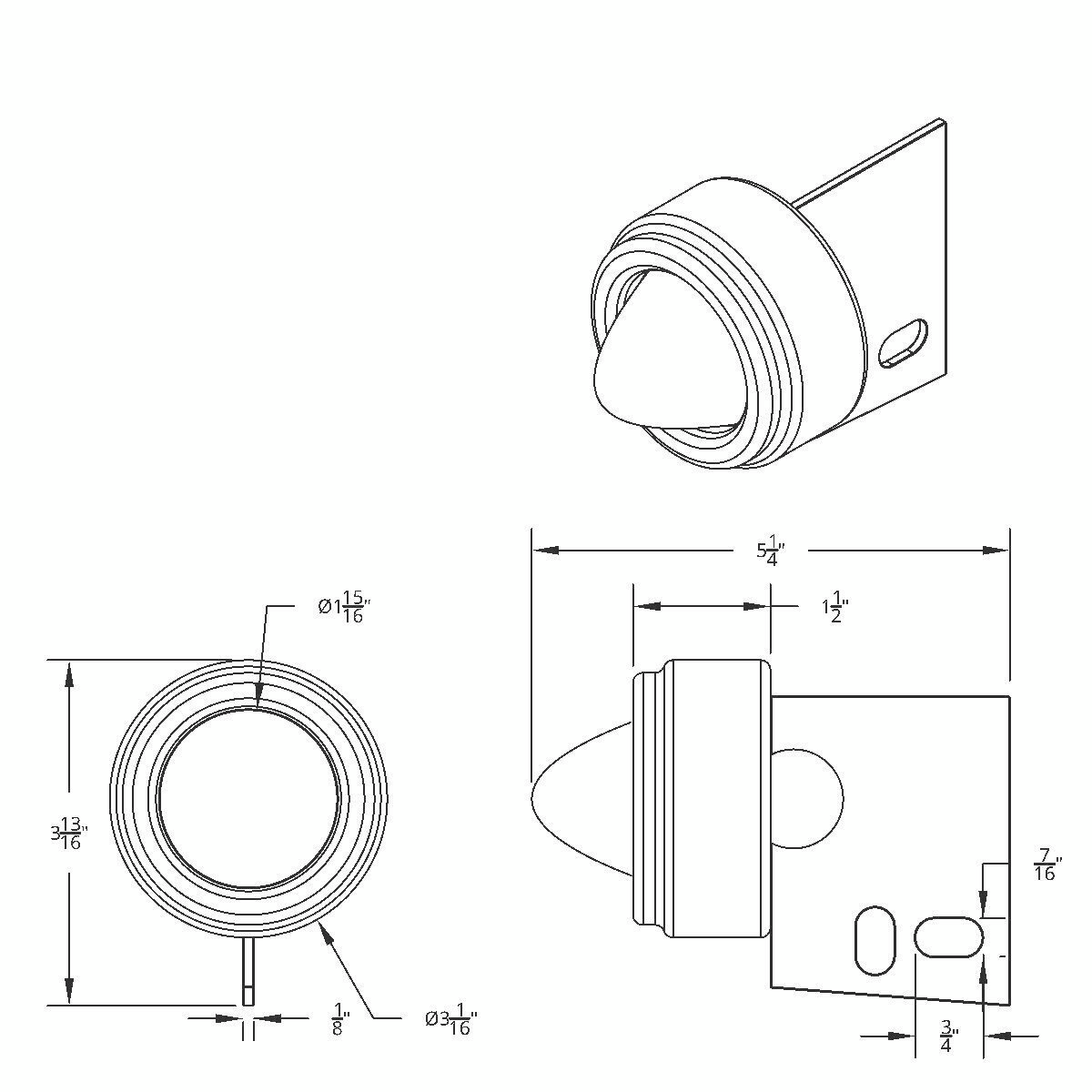 9 LED Beehive Mud Flap Hanger End Light With Grommet - Red LED/Clear Lens - Thumbnail 2