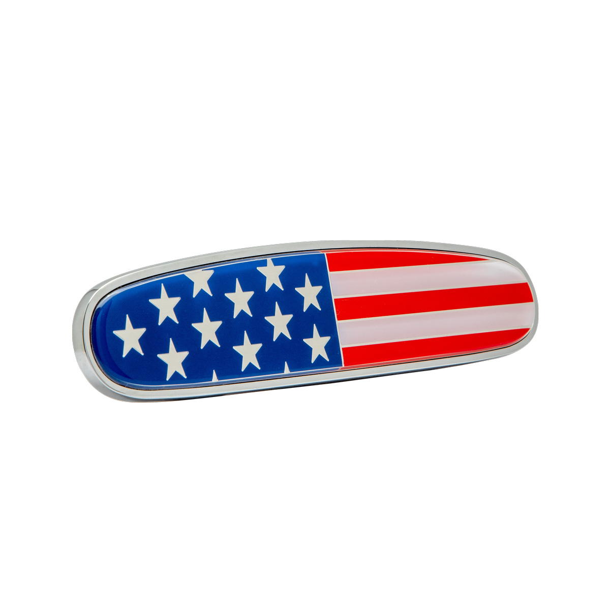 Chrome Die Cast USA Flag Emblem For Freightliner Hood - Thumbnail 2